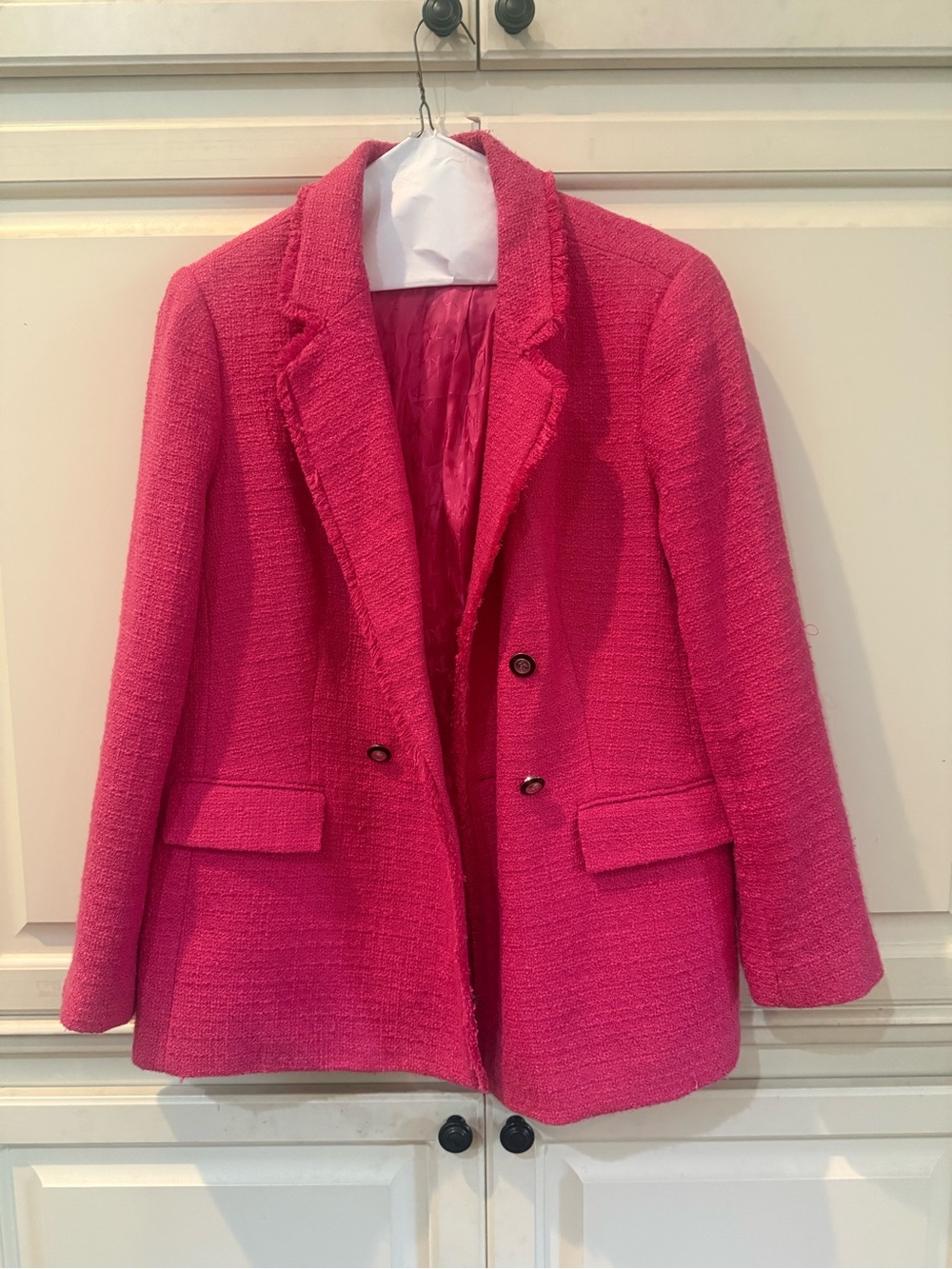 Karl Lagerfeld Paris Flamingo Pink blazer size 12 Textured